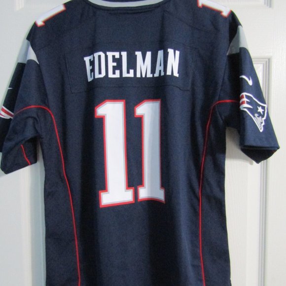 Julian Edelman New England Patriots Blue Jersey Youth Size Large Nike On Field - Picture 5 of 8